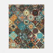 Ethnische Blütenmandala nahtlos Muster. Farbige m Fleecedecke (Vorderseite)