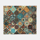 Ethnische Blütenmandala nahtlos Muster. Farbige m Fleecedecke (Vorderseite (Horizontal))