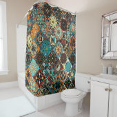Ethnische Blütenmandala nahtlos Muster. Farblich Duschvorhang (Beispiel)