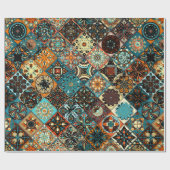 Ethnische Blütenmandala nahtlos Muster. Farblich Geschenkpapier (Flach)