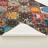 Ethnische Blütenmandala nahtlos Muster. Farblich Sherpadecke (3/4)