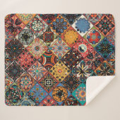 Ethnische Blütenmandala nahtlos Muster. Farblich Sherpadecke (Vorderseite (Horizontal))