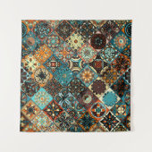 Ethnische Blütenmandala nahtlos Muster. Farblich Wandteppich (Vorderseite)