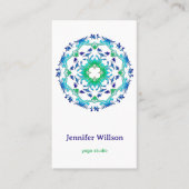 Ethnische Blütenmandala. Text. Visitenkarte (Vorderseite)