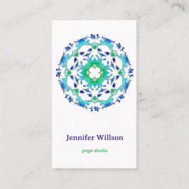 Ethnische Blütenmandala. Text. Visitenkarte