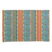 Ethnische Bohemische, Aquamarine Orangenrösche Kissenbezug (Vorderseite-Rechts)