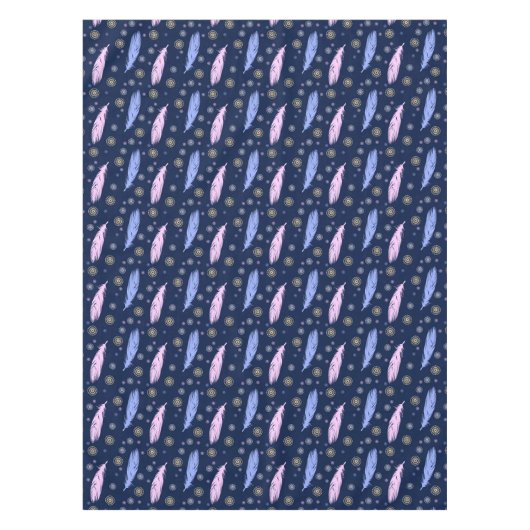 Ethnische Boho Art-Federn Tischdecke (Vorderseite)