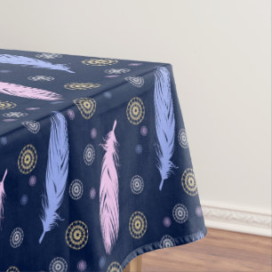 Ethnische Boho Art-Federn Tischdecke