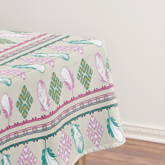 Ethnische boho Art-Federn Tischdecke (Beispiel)