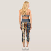 Ethnische Boho-Mud-Cloth Capri Leggings (Rückseite)