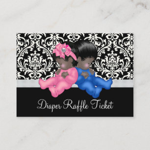 Ethnische Diaper-Raffle-Tickets zur Geschlechtsent Begleitkarte
