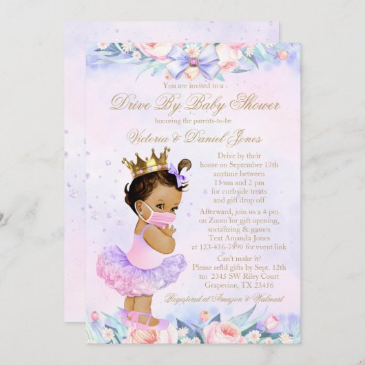 Ethnische Druckmaschine mit Maskenantrieb mit Baby Einladung (Vorne/Hinten)