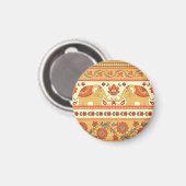 Ethnische Elefanten, Blume, nahtlose Muster. Magnet (Vorderseite/Rückseite)