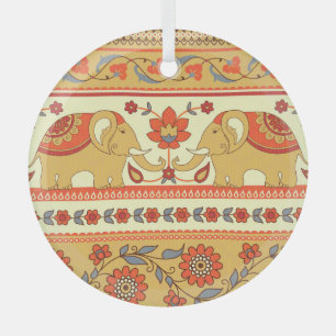 Ethnische Elefanten, Blume, nahtlose Muster. Ornament Aus Glas