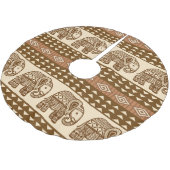 Ethnische Elefanten Geometrisches Vintages Muster Polyester Weihnachtsbaumdecke (Schrägansicht)