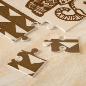 Ethnische Elefanten Geometrisches Vintages Muster Puzzle (Seite)