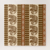 Ethnische Elefanten Geometrisches Vintages Muster Puzzle (Horizontal)
