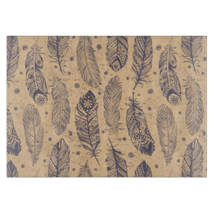 Ethnische Federmuster für die Kontur Schneidebrett