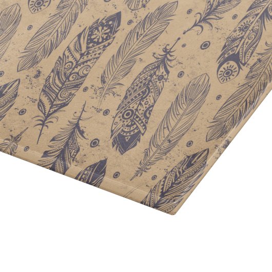 Ethnische Federmuster für die Kontur Schneidebrett (Ecke)