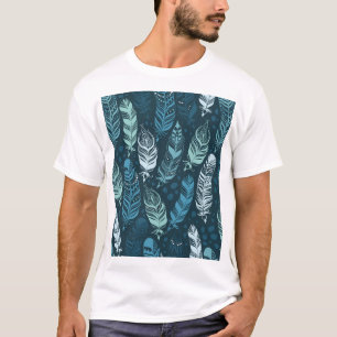 Ethnische Federn: Farbige nahtlose Muster. T-Shirt