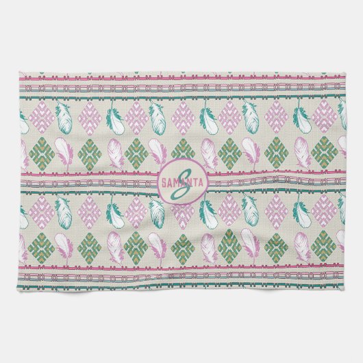 ethnische Federn im Südwesten Geschirrtuch (Horizontal)