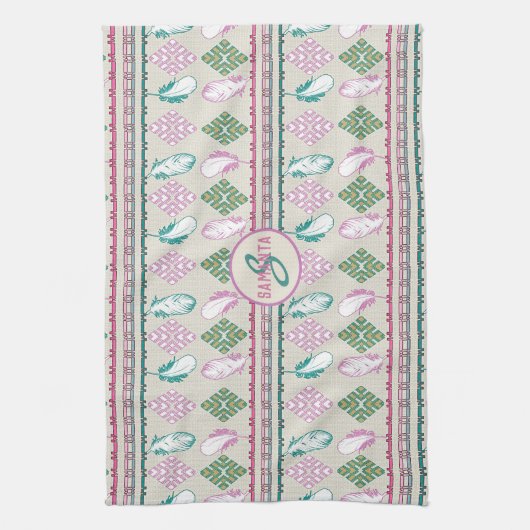 ethnische Federn im Südwesten Geschirrtuch (Vertikal)