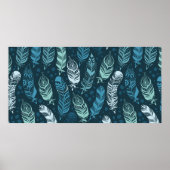 Ethnische Federn nahtloses Muster Poster (Vorne)