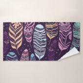 Ethnische Federn: Schwarzweißmuster Badehandtuch (Badehandtuch)