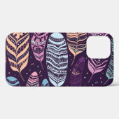Ethnische Federn: Schwarzweißmuster Case-Mate iPhone Hülle (Rückseite (Horizontal))