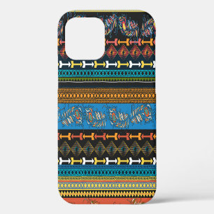 Ethnische Federn: Stickerei Boho Chic iPhone 12 Hülle
