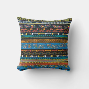 Ethnische Federn: Stickerei Boho Chic Kissen