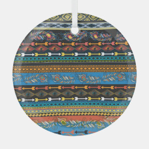 Ethnische Federn: Stickerei Boho Chic Ornament Aus Glas
