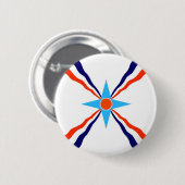 ethnische Flagge der assyrian Leute Button (Vorne & Hinten)