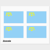 Ethnische Flagge der Krim Tataren Rechteckiger Aufkleber (Blatt)