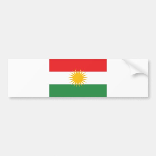 Ethnische Flagge des Kurdistans Autoaufkleber (Vorne)