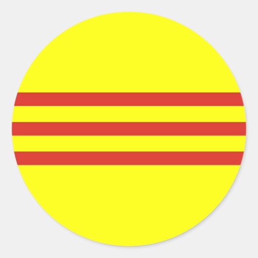 Ethnische Flagge Südvietnam Runder Aufkleber (Vorderseite)