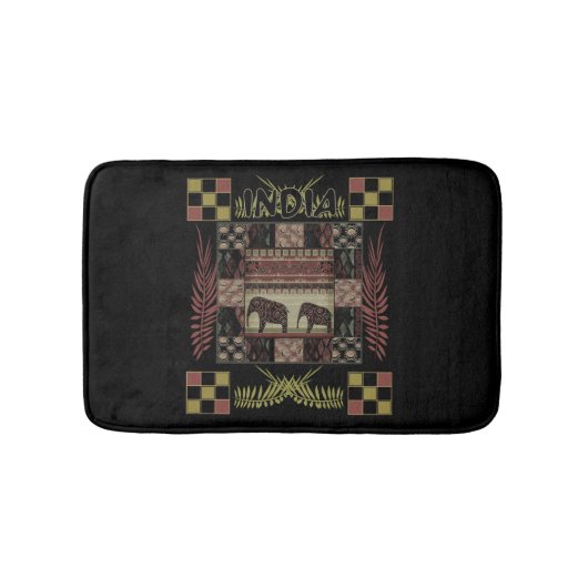 Ethnische Flickenteppiche in Indien Badematte (Vorderseite)