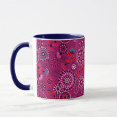 Ethnische Folk abstrakte Blumenmuster Retro-Crimso Tasse (Links)