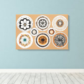 Ethnische Formen Moderne, farbenfrohe Wrapped Art  Leinwanddruck (Insitu (Holzboden))