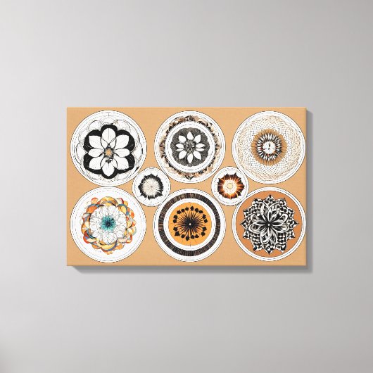 Ethnische Formen Moderne, farbenfrohe Wrapped Art  Leinwanddruck (Vorderseite)