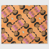 Ethnische Frau mit Braiden-Cartoon Geschenkpapier (Flach)