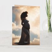 Ethnische Frau Schwangerschaft Begrüßung Karte (Rückseite)