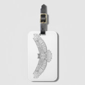 Ethnische gemusterte Adler-Eule Gepäckanhänger (Vorderseite Vertikal)