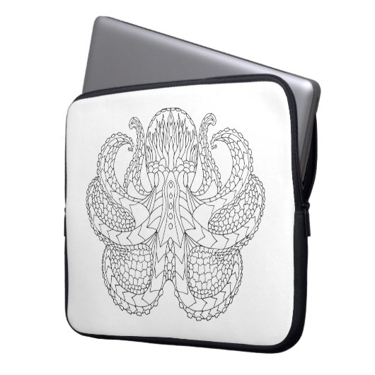 Ethnische gemusterte Krake Laptopschutzhülle (Vorderseite Links)