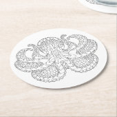 Ethnische gemusterte Krake Runder Pappuntersetzer (Angewinkelt)