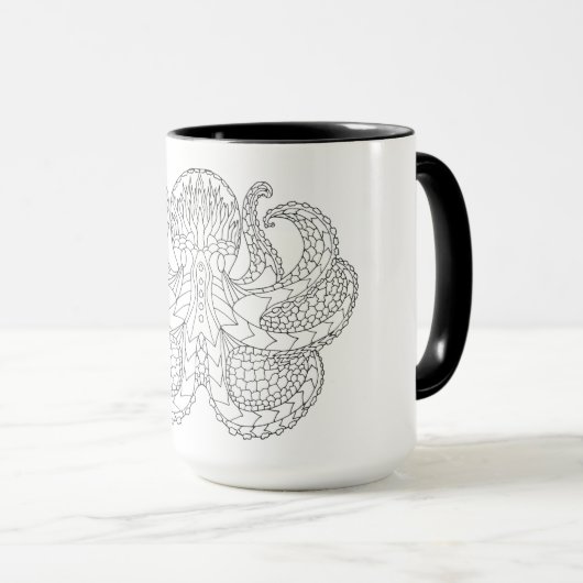 Ethnische gemusterte Krake Tasse (VorderseiteRechts)