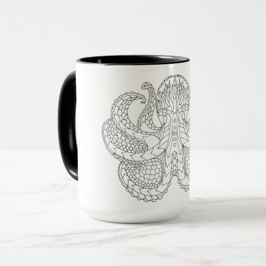 Ethnische gemusterte Krake Tasse (Vorderseite Links)