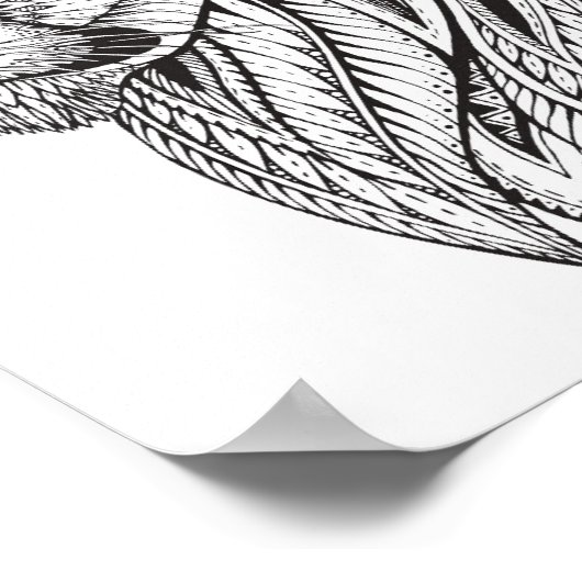 Ethnische Gemusterte Löwe Kopf 2 Poster (Ecke)