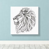 Ethnische Gemusterte Löwe Kopf 6 Leinwanddruck (Insitu (Holzboden))