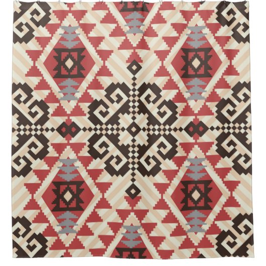 Ethnische Geometrie: Abstrakt nahtlos Duschvorhang (Vorderseite)